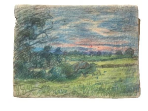 Alfred  Prust English Impressionist Landscape Watercolor Sunset - Picture 1 of 5