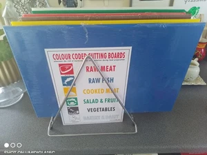 HYGIPLAS High Density Chopping Board Set with Rack (6 Pack) and wipe-clean chart - Picture 1 of 1