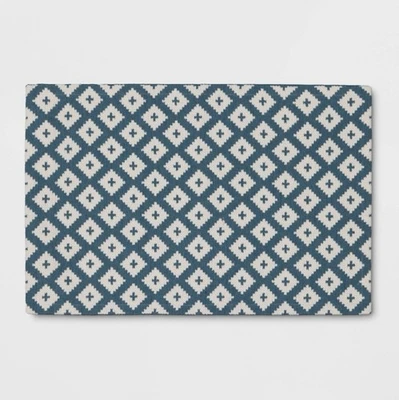 Threshold Accent Rug 24” X 36” Blue Diamond Woven Scatter Flat Pile Home Decor - Image 1 of 4