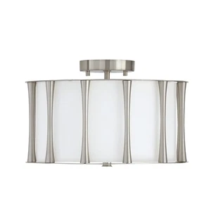 Capital Lighting 244631 Bodie 3 Light 15"W Semi-Flush Drum - Nickel - Picture 1 of 12