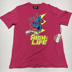 NUEVO CON ETIQUETAS Boda Pastel Camiseta Para Hombres XL High Life Gráfico Camiseta Rosa Streetwear 420 NUEVO - Imagen 1 de 7
