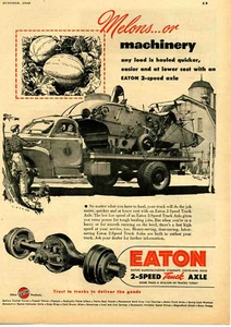 1948 Print Ad of Eaton Axle w Farm Combine Tractor - Picture 1 of 2