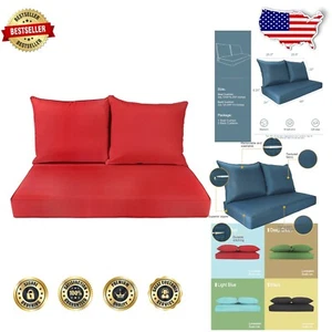 Comfortable Deep Seating Cushions with Water-Repellent Fabric - Bright Red - Picture 1 of 9