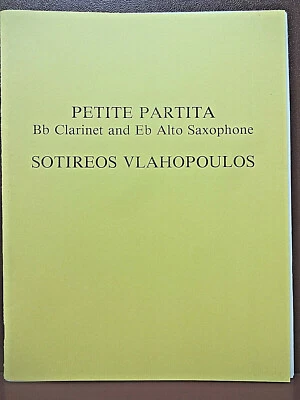 Duet for Bb Clarinet and Eb Alto Sax:  "Petite Partita" by S. Vlahopoulos, sheet - Image 1 of 4