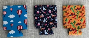 Menge 3 Einzigartige Fun Koozie Coozie Neu Wolke Tiere Pilz SKINNY Selters Dose - Bild 1 von 9