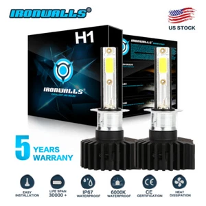 2x H1 Super White 2200W LED Headlight High Low Beam Kit Fog Driving Light Bulbs - Picture 1 of 12