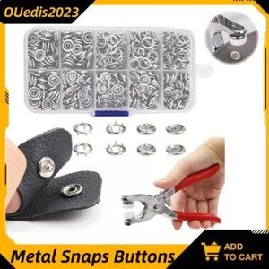 800PCS Metal Snaps Buttons, Fastener Pliers Press Tool Kit with 200 Sets Snaps - Picture 1 of 7