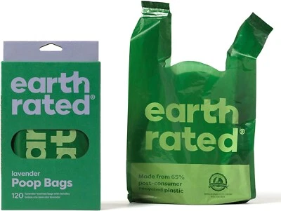 Earth Rated Dog Poo Bags with Handles Easy Tie Guaranteed Leakproof Lavender UK