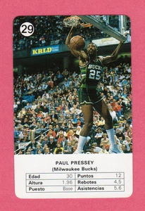 Paul Pressey Milwaukee Bucks 1988 Spanish NBA Basketball Card - Imagen 1 de 1