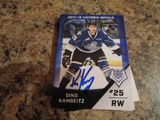 2017-18 VICTORIA ROYALS DINO KAMBEITZ AUTOGRAPHED WHL PLAYER CARD