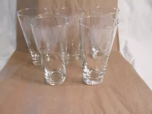 Vintage 5er Set Libbey groß Trinkbecher Gläser geätzte Blätter 16oz - Bild 1 von 5