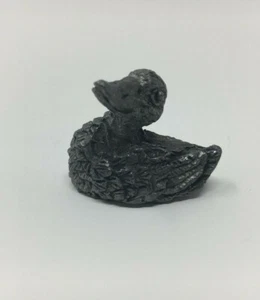Miniature Detailed Duck Aquatic Bird Animal Decorative Pewter Figure Collectible - Picture 1 of 3