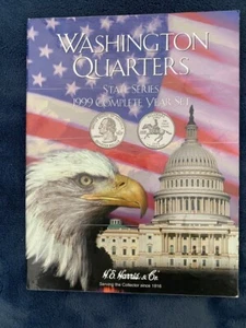 1999 Complete Year Set Washington Quarters State Series, H E Harris, W/Coins - Picture 1 of 7