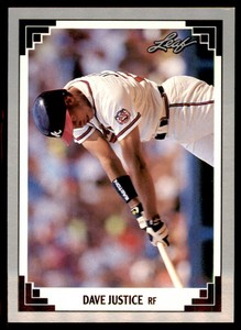 1991 DONRUSS LEAF PREVIEWS DAVE JUSTICE ATLANTA BRAVES #1