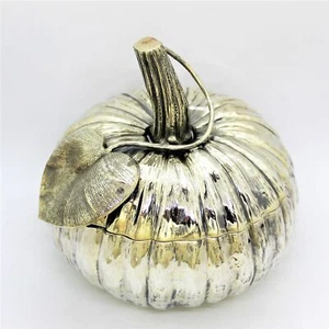 Pumpkin Storage/Food Container in 925 Silver - Picture 1 of 2
