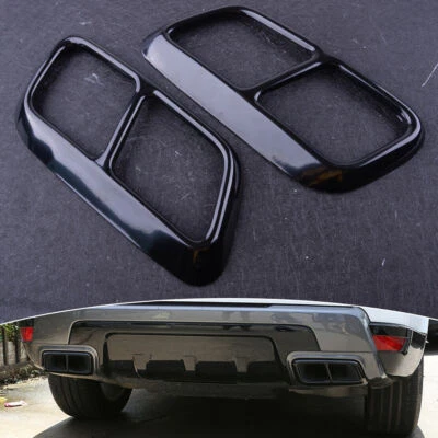 2x Black Exhaust Mufflers Cover Fit For Land Rover Range Rover Sport 2018 2019 - Image 1 of 4