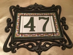 Heavy Metal House address Frame (2 Spanish tiles included) - Picture 1 of 4