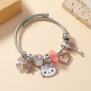 Silver Hello Kitty Charms Bracelet