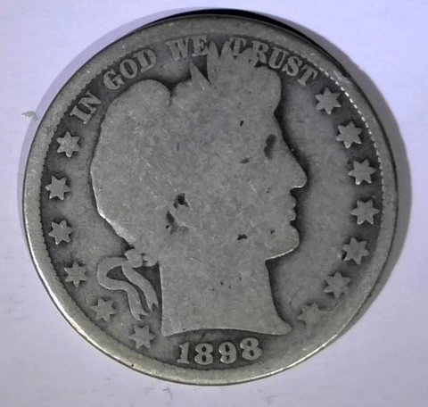 1898 O Barber Half Dollar {{{1665 Cover