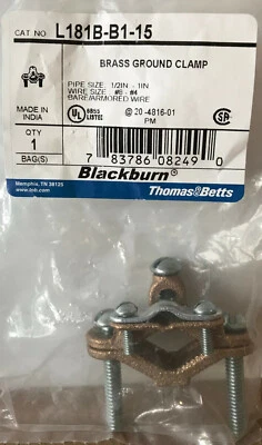 Thomas & Betts / Blackburn 1/2" - 1 " Cast Brass Ground Clamp - L181B-B1-15 - Image 1 of 2