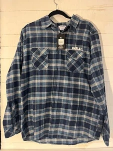 Hurley Road to Nowhere Flannel Shirt, Alternate, color, Large Blue Hurley Road - Picture 1 of 3