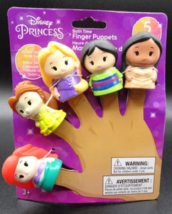 Disney Princess Vinyl Finger Puppets Ariel Belle Rapunzel Mulan Pocahontas - New - Picture 1 of 22