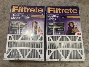 SEALED 3M Filtrete Allergen Bacteria & Virus Deep Pleat Filters 16x25x4 -2 PK - Picture 1 of 4