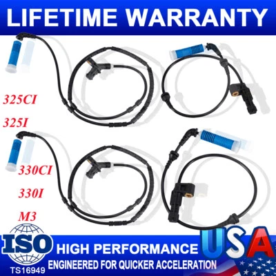 4 датчика скорости колеса ABS передний задний левый и правый подходят для BMW 325CI 325I 330CI 330I M3 - Изображение 1 из 4