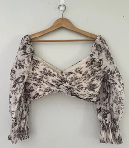 Zimmermann Top Midriff Long Sleeves Floral Size 12 Party Cocktail Formal Ex Cond - Picture 1 of 6
