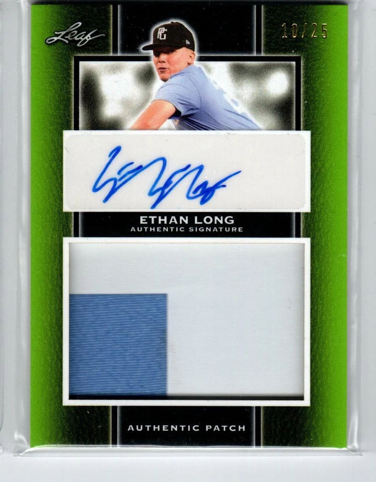 2019 Leaf Perfect Game National Showcase Patch AUTO #PAEL1 Ethan Long /25 - Image 1 of 1