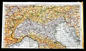 1939 Topographische Karte Norditalien & Strasse..Hachette..Aetna - Bild 1 von 2