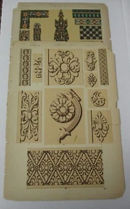 1868 Owen Jones GRAMMAR OF ORNAMENT Hindoo (Hindu) Chromolithograph Lot of 2 - Picture 1 of 2