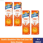 4 x 400ML Scotts Emulsion Vita Cod Liver Oil Extra Orange Flavour Immune Support