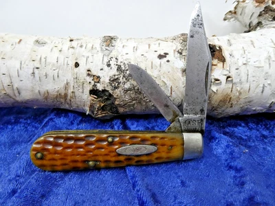 VINTAGE 1920'S**RARE** CASE 2 BLADE FOLDING GREEN BONE POCKET KNIFE. NICE! - Image 1 of 4