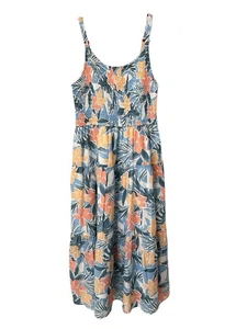 Abercrombie Kids Girls Size 11/12 Tropical Tiered Smocked Maxi Dress w Pockets - Picture 1 of 8
