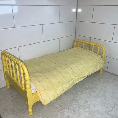 Retired HTF American Girl Doll Molly's Bedroom Jenny Lind Yellow Bed W Blanket - Image 1 of 4