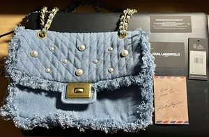 Borsa donna Karl Lagerfeld Paris perla con catena oro - nuova con etichette rimosse incl - Foto 1 di 8