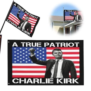 A True Patriott Charlie Kirk Flag Rest in Peace 3x5 Banner Outdoor Flag-2Grommet - Picture 1 of 14