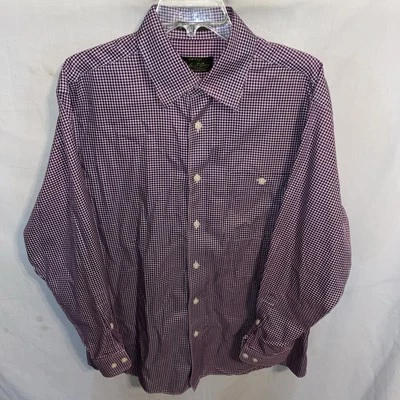 Camisa de vestir Orvis para hombre talla grande púrpura a rayas negocios formal ciudad Foto 1 de 4