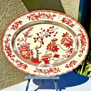 Vintage Spode Rust INDIAN TREE ovale Platte - Bild 1 von 6