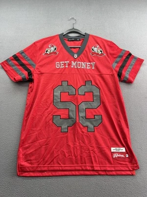 Hudson Outerwear Shirt Mens 2XL Red Get Money Overpaid Jersey Graphic Streetwear - Image 1 of 4