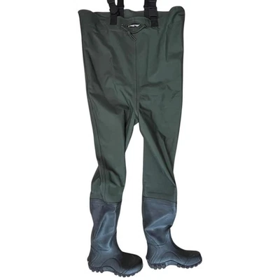 Frogg Toggs Cascadas Pecho Vadeadores Hombres 10 Poli Goma Verde Bootfoot Pesca Foto 1 de 4