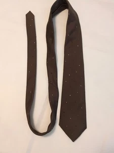 Geoffrey Beene Poly Silk Brown W/ Dots Neck Tie Made In USA - Picture 1 of 5