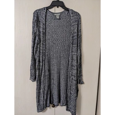 Cárdigan para mujer Catherines gris frente abierto manga larga tejido rayón talla 2X Foto 1 de 4