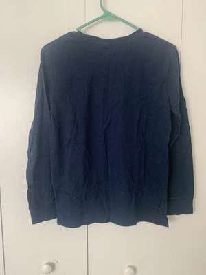 Camiseta de malha CIRCO masculina tamanho 12-14 azul marinho manga longa pulso com nervuras. Bom estado - Imagem 1 de 4