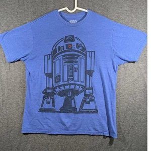 T-shirt Start Wars blu R2D2 misto cotone manica corta uomo taglia large - Foto 1 di 6