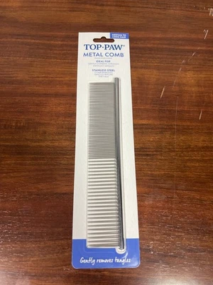 Peine de metal Top Paw de acero inoxidable para mascotas de pelo mediano a largo Foto 1 de 2