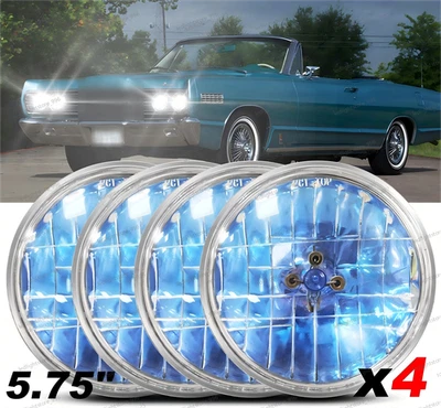 Juego de 4 faros redondos altos/bajos de 5,75" para Mercury Cougar 1967-76 Monterey Comet Foto 1 de 4