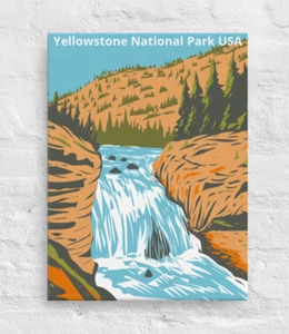 Yellowstone National Park USA Wall Art Canvas Print Custom Decor Frame 12x16" - Picture 1 of 9
