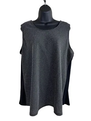 Suzie in the City Tank Top Women Plus Size 2X Sleeveless Black Silver Stretch - Image 1 of 4